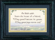 An Irish Wish From The Heart Of A Friend - 5x7 Blessing - Green Frame Landscape