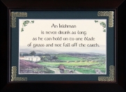 An Irishman Is Never Drunk As Long... - 5x7 Blessing - Walnut Landscape Frame