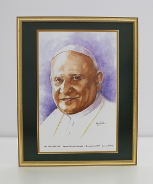 Pope Saint John XXIII  Framed Watercolor Print 16x20
