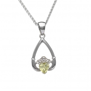 August - Peridot Birthstone Claddagh Pendant