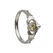 August - Peridot Birthstone Claddagh Ring