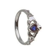 September - Blue Sapphire Birthstone Claddagh Ring