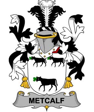 : Metcalf Coat of Arms surname last name family crest T