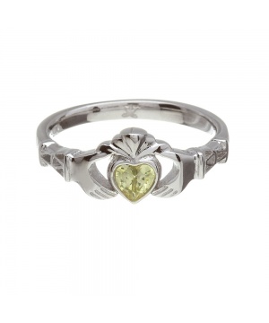 August - Peridot Birthstone Claddagh Ring