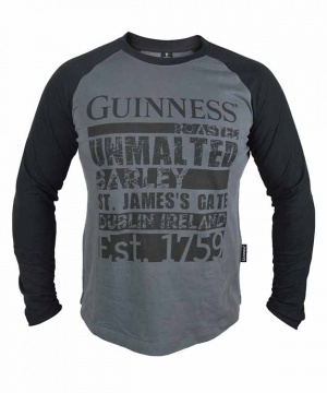 Guinness Black Raglan Long Sleeve Tee