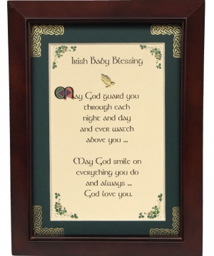 Irish Baby Blessing - May God Guard You - 5x7