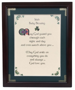 Irish Baby Blessing - May God Guard You - 8x10