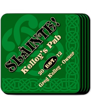 personalized-slainte-green-coaster-set